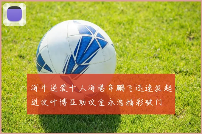 海牛逆袭十人海港牟鹏飞迅速发起进攻叶博亚助攻金永浩精彩破门